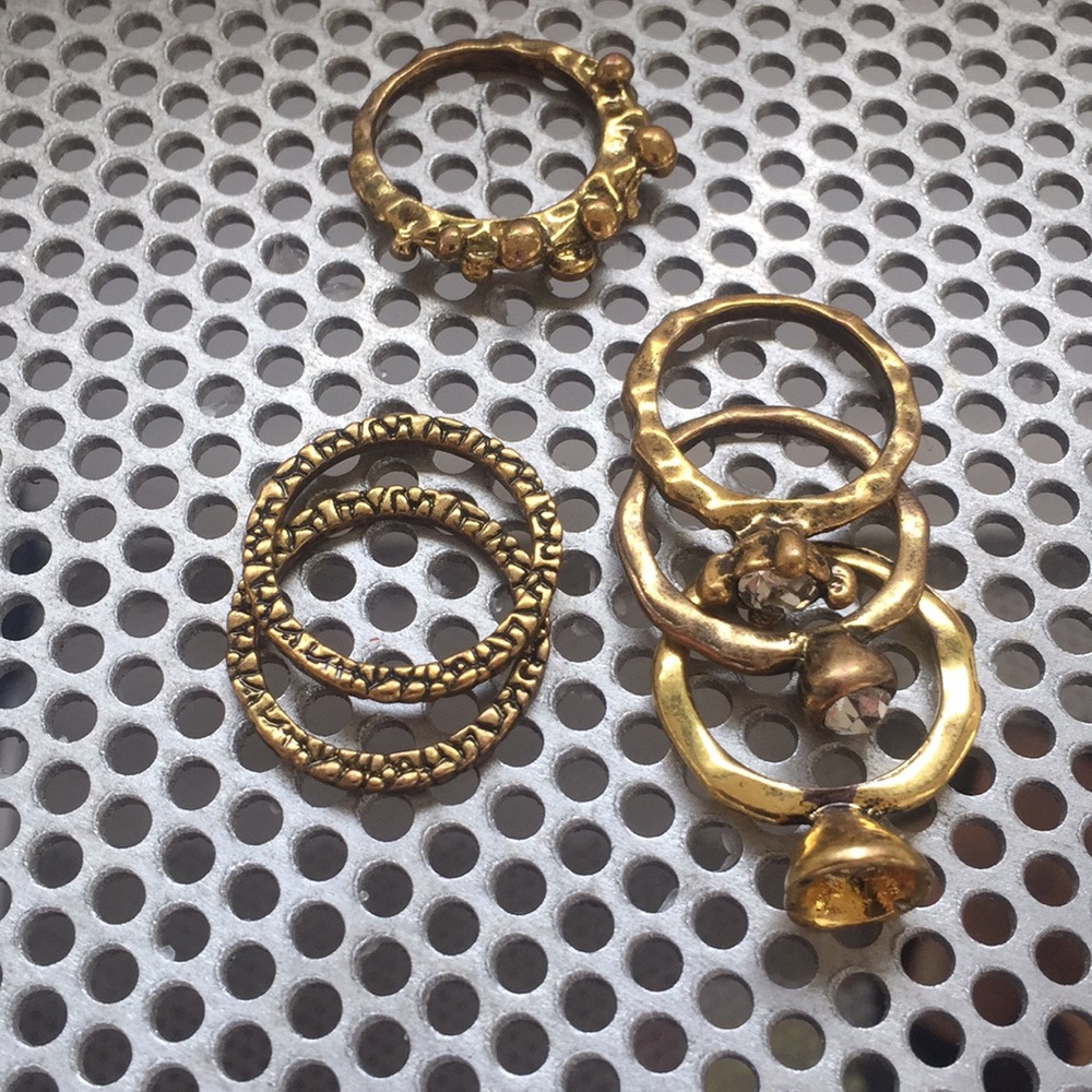 Brass Tone Ring Stack - image 2